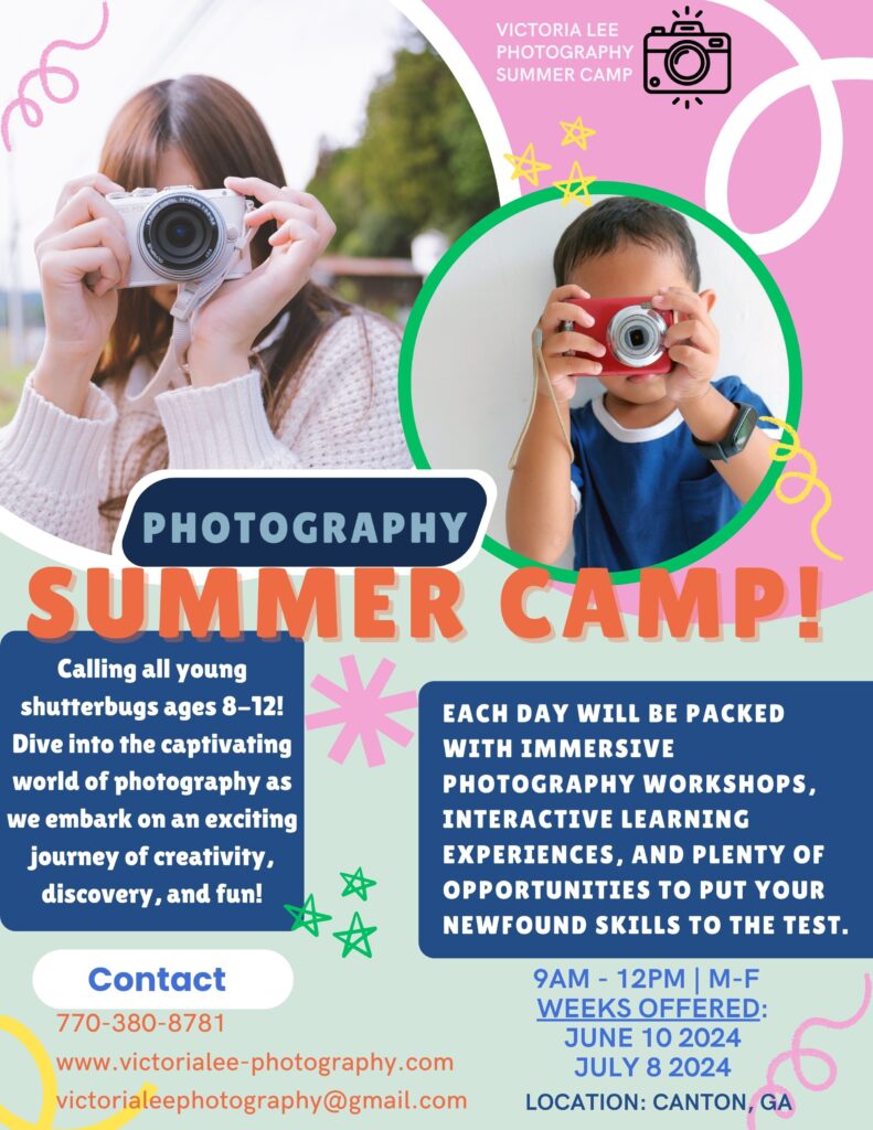 kids photography summer camp flyer