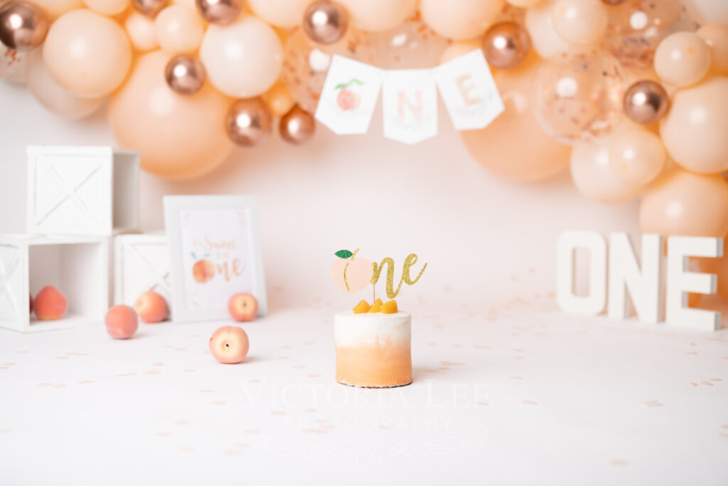 peach cake for first birthday cake smash pictures 