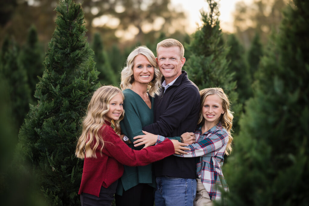 family pictures at bottoms christmas tree farm 