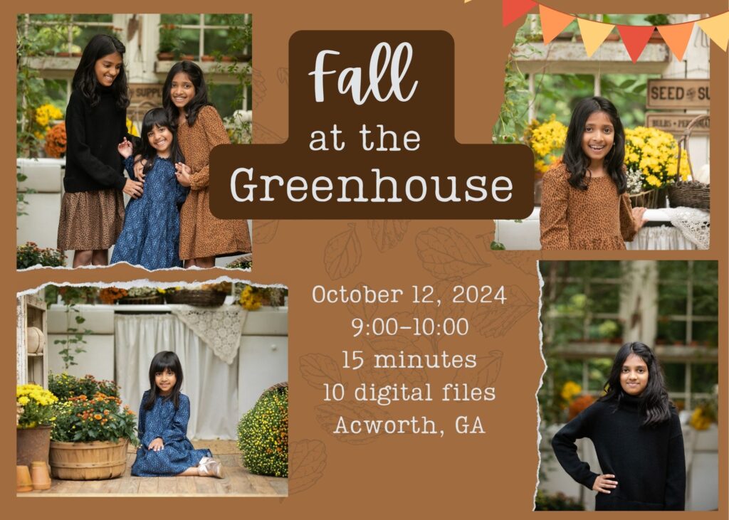 Fall at the greenhouse mini session in acrowth ga