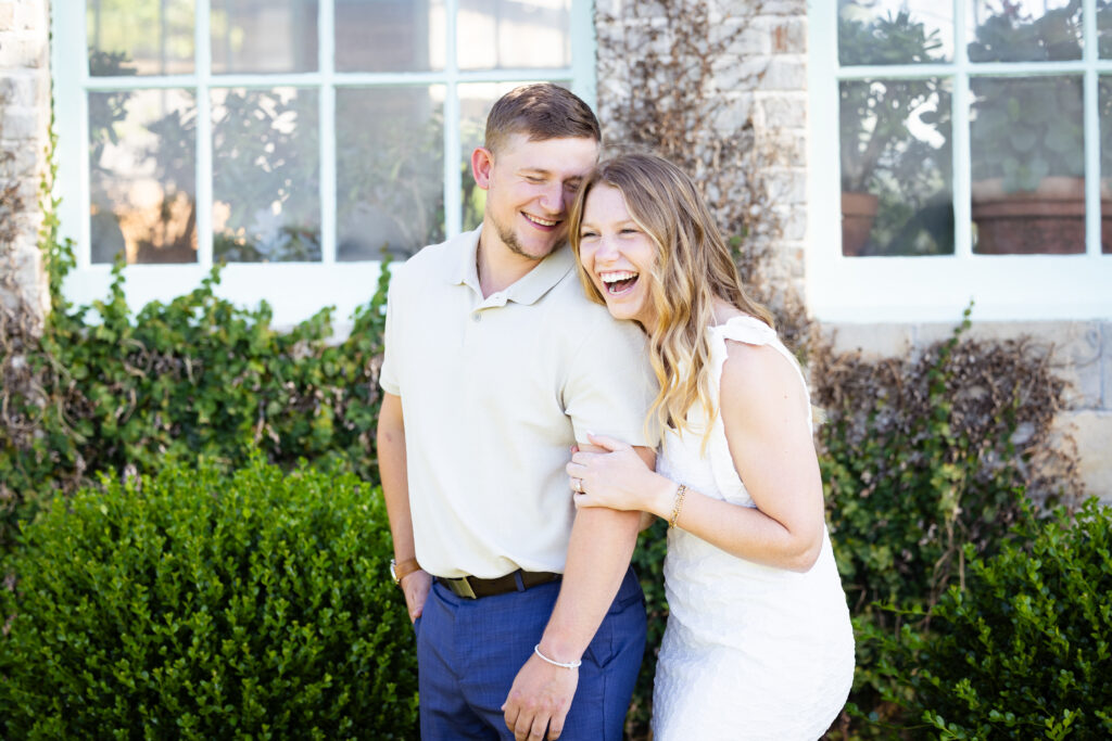 couple laughing and smiling 