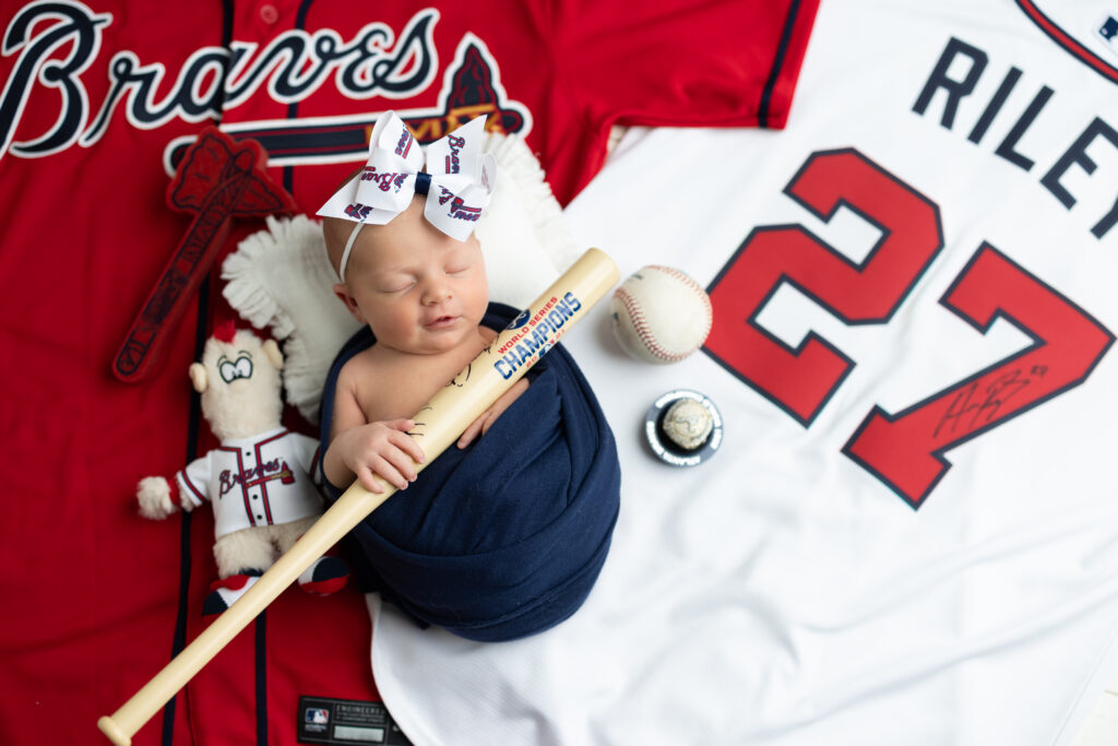 atlanta braves austin riley newborn baby girl 