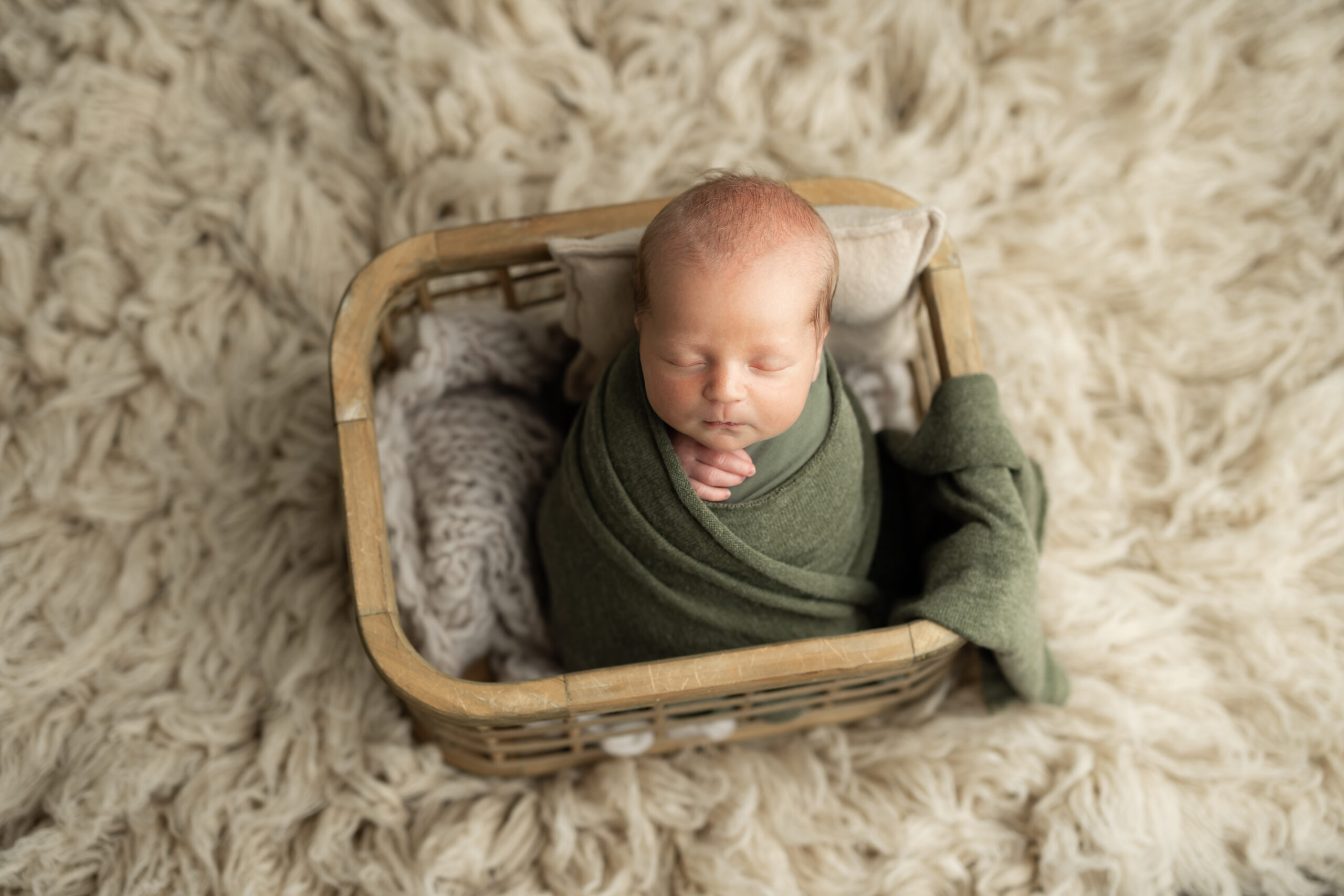 baby newborn in basket canton ga photographer