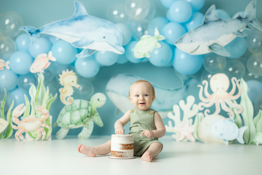 Under the Sea Cake Smash | First Birthday Photoshoot in Canton, GA