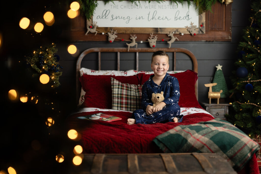 Custom-designed Christmas Pajama Minis Canton GA studio setup