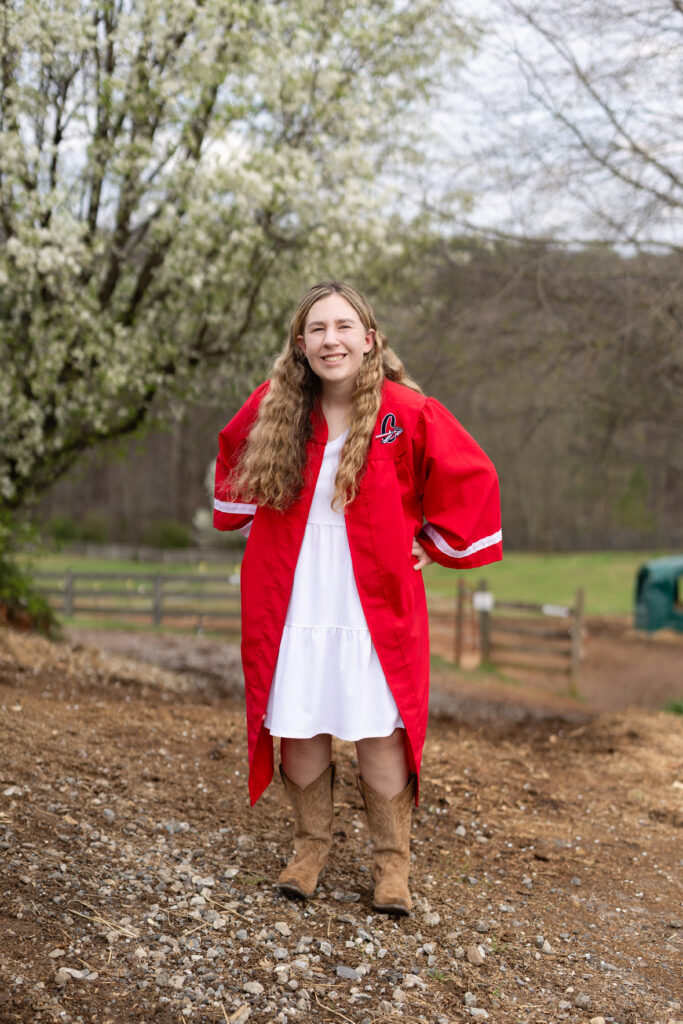 Cherokee High School senior wearing graduation stole Canton GA