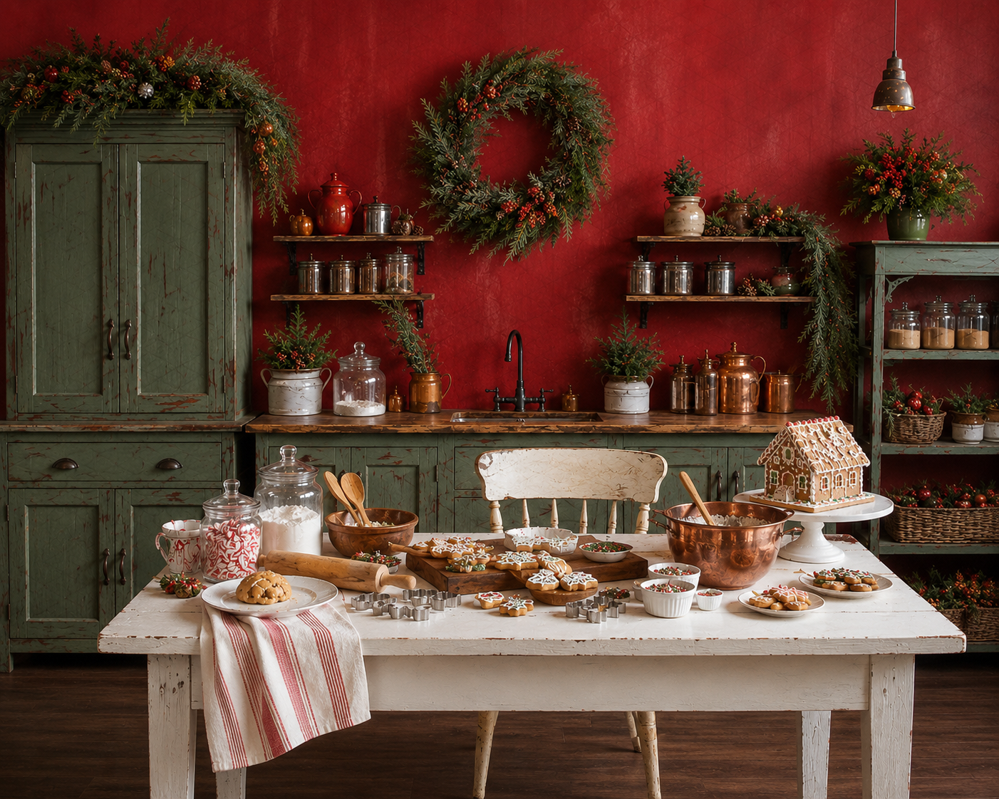 Christmas kitchen mini sessions in Canton, GA at Victoria Lee Photography