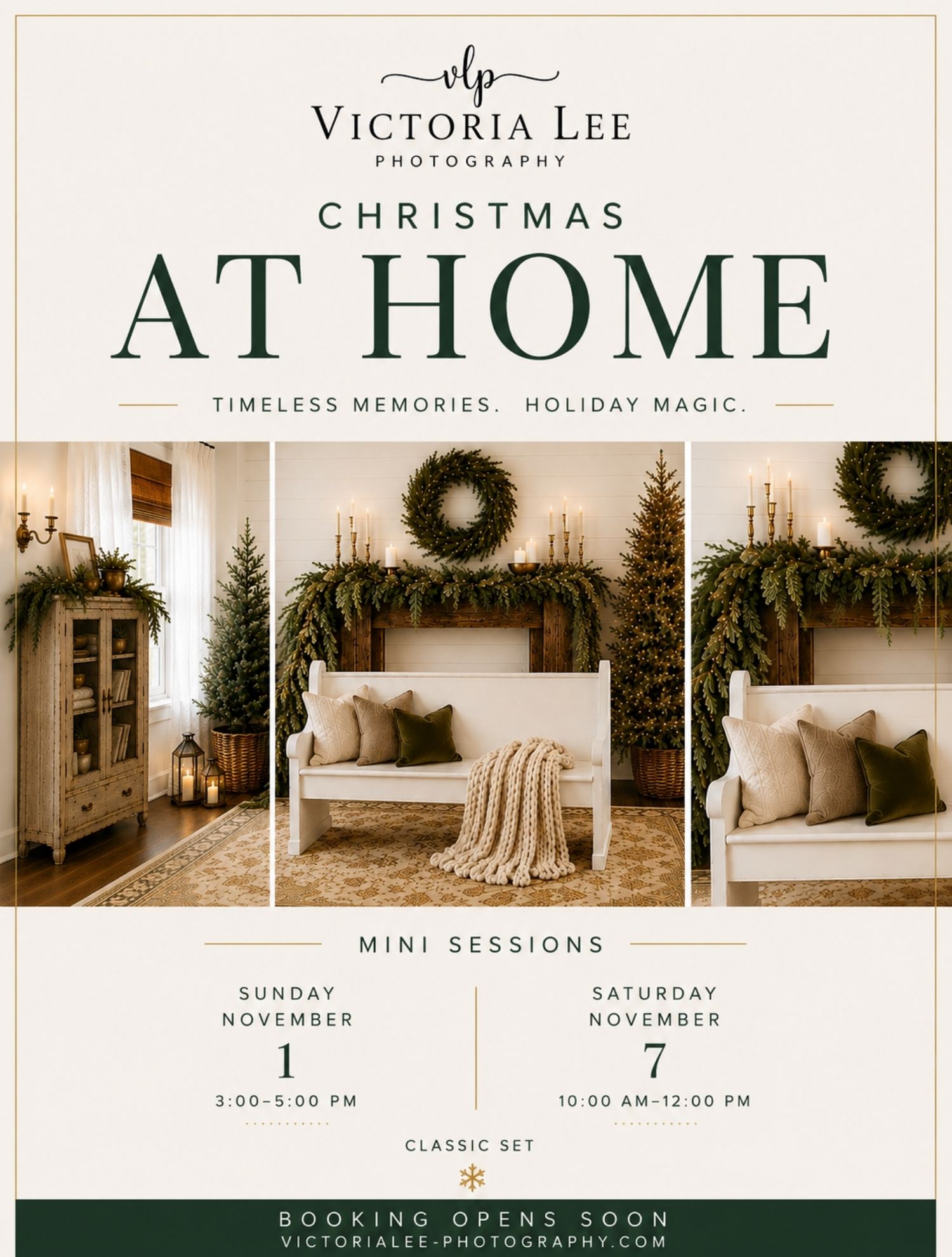Christmas family mini sessions in Canton, GA in a timeless indoor holiday setting